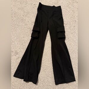 Justice Black Flared Cargo Pants for Kids